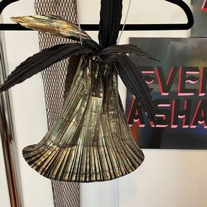 Issey Miyake Vintage Black Gold Iridescent pleated handbag $125